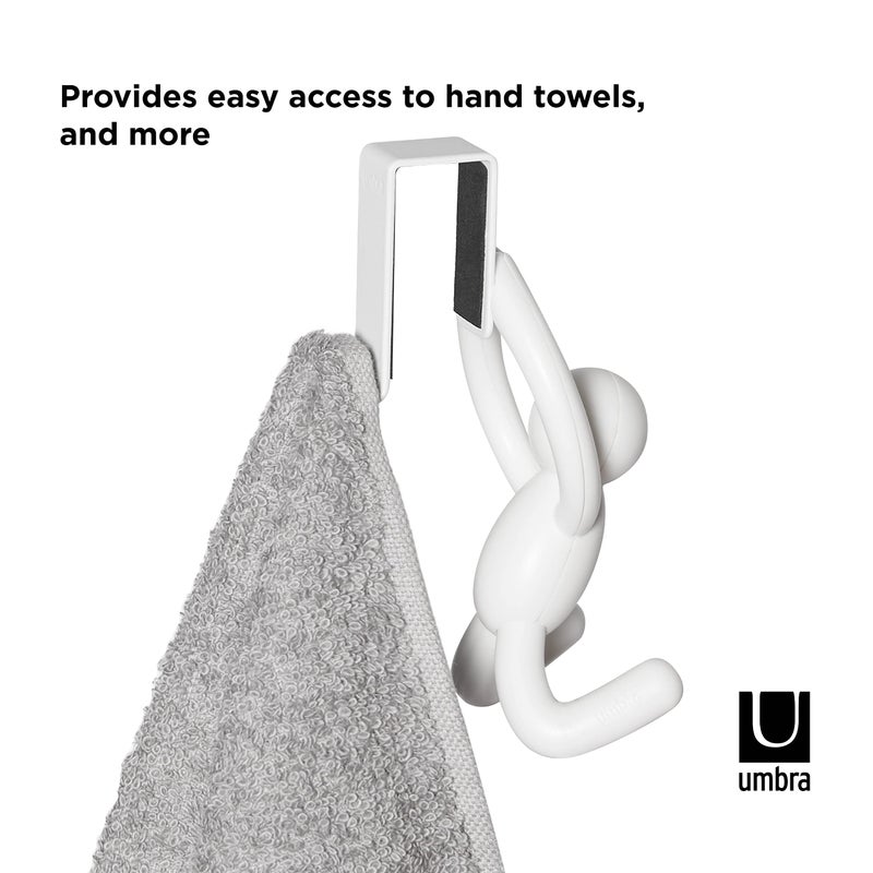 Umbra Buddy Space-Saving Over The Cabinet Storage Hooks, Kitchen and Bathroom Organizer, Set of 2, White, 2 Count - Image 5